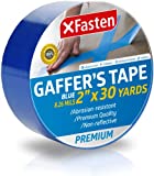 XFasten Professional Grade Gaffer Tape, 2 Inch x 30 Yards (Blue), Colored Gaffer Floor Tape for Cables, Photography, Stage Arrangement, and Interior Design