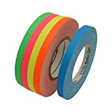 JVCC Gaff-Color-Pack Gaffers Tape Multi-Pack: 1/2 in. width (Fluorescent Blue, Fl. Green, Fl. Orange, Fl. Pink, Fl. Yellow)