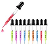 Glass Dropper Calibrated 1ml Essential Oils Pipette Dropper with Black Rubber Head, Straight-Tip Calibrated Glass Medicine Dropper Glass Dropper Medicine Laboratory Dropper 10 Pack