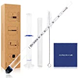 Circrane 0-200 Proof & Tralle Alcohol Hydrometer with Glass Test Jar Kit, Accurate Tester & Glass Cylinder for Liquor, Distilling Moonshine Alcoholmeter Set
