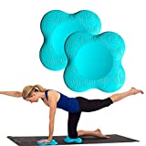 Zealtop Yoga Knee Pad Cushion Extra Thick for Knees Elbows Wrist Hands Head Foam Yoga Pilates Work Out Kneeling pad (Lake Blue 2packs)