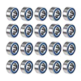 uxcell MR105-2RS Deep Groove Ball Bearings 5mm Inner Dia 10mm OD 4mm Bore Double Sealed Chrome Steel Blue Seal Z2 20pcs