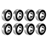 uxcell Deep Groove Ball Bearing Double Sealed 10mm x 22mm x 6mm Carbon Steel Bearings 8pcs