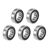 uxcell Deep Groove Ball Bearings Z2 10mm x 22mm x 6mm Double Sealed Carbon Steel 5pcs