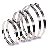 InduSKY 6Pcs 4 inch 5 inch 6 inch Hose Clamp Set 304 Stainless Steel Duct Clamps Worm Gear Adjustable 91-165mm Range Hose Clamp Fuel Line Clamp for Automotive and Mechanical Applications