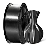 Silk PLA Filament, SUNLU Neatly Wound Shiny PLA 3D Printer Filament 1.75mm Dimensional Accuracy +/- 0.02mm, Fit Most FDM 3D Printers, Good Vacuum Packaging, 1kg Spool (2.2lbs), 330 Meters, Silky Black