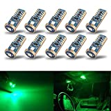 iBrightstar Newest Extremely Bright Wedge T10 168 194 LED Bulbs for Car Interior Dome Map Door Courtesy License Plate Lights, Green