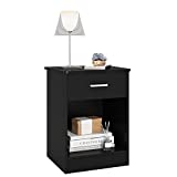 Nightstand for Bedroom, Modern Bedside Table Sofa Table Night Stand with Drawer and Storage Cabinet, Home Furniture, Black