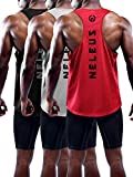 Neleus Men's 3 Pack Dry Fit Athletic Sleeveless Muscle Tank,5031,Black,Grey,Red,M,EU L