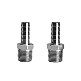 Beduan Stainless Steel 3/8" Hose Barb to 3/8" Male NPT Home Brew Fitting Water Fuel Air (Pack of 2)