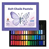 VIOLETTO Non Toxic Soft Pastels Set for Professionals - Square Chalk pastel Assorted Colors (64 Colors)