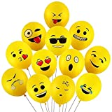 Ubrand Latex Smiley Face Expression Pack Printed 12" Balloons, (100 Pack). Balloon Children's Birthday Party Cartoon Festive Decoration Balloons- Party Supplies