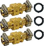 Garden Hose Repair Kit [3 Pack] | Hose Connectors with Clamps, Male and Female Garden Hose Fittings | Hose Mender Adapter | Hose End Repair | Soaker Hose Repair Kit | 3/4" and 5/8” Size