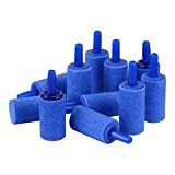 Pawfly 1 Inch Air Stones Cylinder 12 PCS Bubble Diffuser Airstones for Aquarium Fish Tank Pump Blue