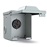 WEBANG 30 Amp RV Power Outlet Box,Enclosed Lockable Weatherproof Outdoor 125 Volt Electrical NEMA TT-30R 30amp RV Receptacle Panel, for RV Camper Travel Trailer Motorhome,ETL Listed