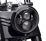 Dot Approved 7Inch Black LED Headlight Compatible with Motorcycle Tour,FLD,Softail Heritage,Street Glide,Road King,Electra Glide,Yamaha V-Star Road Star Wrangler