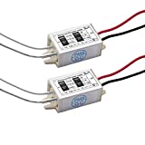 DC 12V LED Power Supply Driver Transformer - Lustaled 15W Waterproof IP67 120VAC to 12V DC Converter Constant Voltage LED Switching Power Supply for LED Strip Lights, G4 MR11 MR16 LED Display (2-Pack)