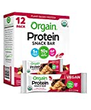 Orgain Organic Plant Based Protein Bar, Peanut Butter Chocolate Chunk - 10g of Protein, Vegan, Gluten No, Non Dairy, Soy No, Lactose No, Kosher, Non-GMO, 1.41 Ounce, 12 Count(Packaging May Vary)