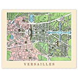 Vintage Versailles France Map Poster Prints, Set of 1 (11x14) Unframed Photos, Wall Art Decor Gifts Under 15 for Home, Office, Man Cave, Studio, Lounge, College Student, Teacher, Coach, Geography Fan