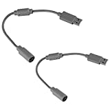 2 Pack Breakaway Adapter Cable for Xbox 360, Replacement Dongle USB Breakaway Cable for Microsoft Xbox 360 Wired Controllers