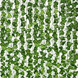 JPSOR 24pcs 158 Feet Fake Ivy Leaves Fake Vines Artificial Ivy, Silk Ivy Garland Greenery Artificial Hanging Plants for Wedding Wall Decor, Party Room Decor