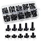 QTEATAK 200 Pcs 10 Value 4 Pins 6 x 6mm Micro Momentary Tact Tactile Push Button Switch Assortment Kit