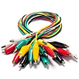 KAIWEETS 10PCS Electrical Alligator Clips with Wires Test Leads Sets Soldered and Stamping Jumper Wires for Circuit Connection/Experiment, 21 inches 5 Colors (10 PCS)