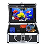 Eyoyo Underwater Fishing Camera 7 inch LCD Monitor Fish Finder Waterproof 1000TVL Fishing Camera 15m Cable 12pcs Infrared Lights for Lake, Boat, Ice Fishing