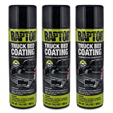 U-POL Raptor 1K Bed Liner Aerosol Black, 14.3 Ounce Truck Bed Bedliner Coating - 3 Pack