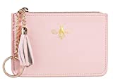 Women Coin Purse Change Wallet Coin Pouch Card Holder Clutch with Key Chain Ring Tassel Zip by Gostwo(Napa Pink Lotus)