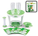 Baby Food Maker For Infants & Toddlers (11 Piece Set)- Make 4 6oz Food Squeeze Purees at Once w/ Fill Station, Pouches, Funnel, Tubes & Plunger- Dishwasher Safe & BPA Free for Homemade Semi-Solid Food
