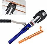 IBOSAD Copper Tube Fittings Hydraulic Pipe Crimping Tool with 1/2 inch,3/4 inch and 1 inch Jaw Copper Pipe Press Crimpers Pressing Pliers,Suit for Narrow Space and Tee FittingHydraulic drive