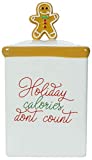 Holiday Calories Don't Count - Christmas Themed Winter Holiday Ceramic Cookie Jar