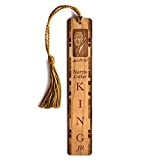 Martin Luther King Jr. Photo with Signature and Name - Engraved Wooden Bookmark with Tassel - Also Available Personalized