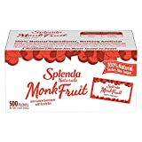 SPLENDA Naturals Monk Fruit Zero Calorie All Natural Sweetener Substitute, Keto Sugar Alternative, 500 Count Packets