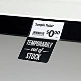 "Temporarily Out of Stock" Shelf Sign Black Plastic 2 1/2"L x 3"H 25 Per Bag