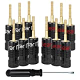 GearIT Flex Pin Banana Plugs for Speaker Wire (6 Pairs, 12 Pieces), Speaker Connector Pin Plug Type, 24K Gold Plated for Spring-Loaded Speaker Banana Jack Terminals