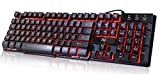 Rii RK100 3 Colors LED Backlit Mechanical Feeling USB Wired Multimedia Office Keyboard For Working or Primer Gaming,Office Device
