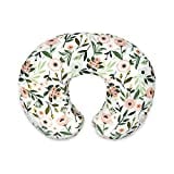 Boppy Nursing Pillow and Positioner—Original | Pink Garden Flowers | Breastfeeding, Bottle Feeding, Baby Support | with Removable Cotton Blend Cover | Awake-Time Support , 20x16x5.5 Inch (Pack of 1)