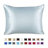 ShopBedding Luxury Satin Pillowcase for Hair – Standard Satin Pillowcase with Zipper, Baby Blue (1 per Pack) – Blissford