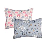 ALVABABY Toddler Pillowcases Fits 13 x 18,12x 16 Kids Pillow, 2 Pack Stretchy Soft Baby Pillow Cover Envelope Kids Pillowcases for Boys Girls, Dino+Elephant 2TPE02