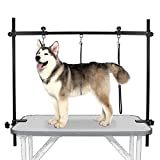 LEIBOU H-Shape Pet Grooming Table Arm with Noose and Clamp for Dogs and Cats Heavy Duty Aluminum Alloy Frame with 35.4” Adjustable Height and 37.4” ~ 47” Adjustable Width