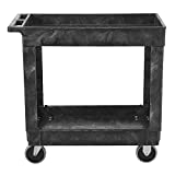 Rubbermaid Commercial Products Service/Utility Cart, Two-Shelf, 300 lb capactiy, Black (FG9T6600BLA)