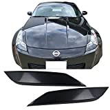 Eyelid Compatible With 2003-2009 Nissan 350Z, Unpainted ABS Headlight Eyelids Eyebrows Cover Other Color Available By IKON MOTORSPORTS, 2004 2005 2006 2007