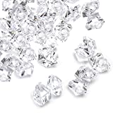 Jucoan 1000 PCS Fake Ice Cubes, 5.5 lbs 1 Inch Irregular Acrylic Crushed Ice Rocks, Artificial Crystals Diamond, Clear Acrylic Treasure Gems for Table Scatters, Vase Filler, Wedding, Party Decoration