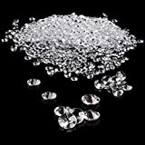 TeeLiy 1000pcs Clear 0.4inch Fake Plastic Diamonds for Vase Fillers Table Scatters, Acrylic Crystals Diamond gems Beads for Craft Decoration Weddding Table Scattering Birthday Deco (Clear)