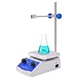 Slendor Magnetic Stirrer Hot Plate Mixer 1000ml Stirring Capacity 5 x 5 inch Max 520°F Hotplate and 100-2000 RPM Stirrer, Stirring Bar & Support Stand Included