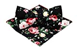 Floral Bow Tie Pocket Square Set Novelty for Men Patterned Accessory Evening Dress Suit Linen Cotton Necktie