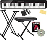 Casio Privia PX-S1100 88-Key Slim Digitial Console Piano Bundle with Adjustable Stand, Bench, Sustain Pedal, Instructional Book, Austin Bazaar Instructional DVD, and Polishing Cloth - Black