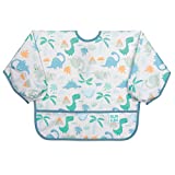 Bumkins Sleeved Bib Baby Bib, Toddler Bib, Smock, Waterproof Fabric, Fits Ages 6-24 Months – Dinosaurs